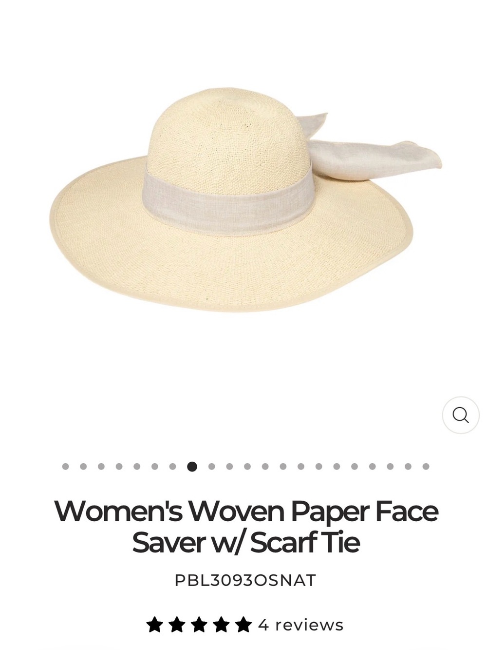 Women’s Woven Paper Face Saver w/Bow - Picture 8 of 9